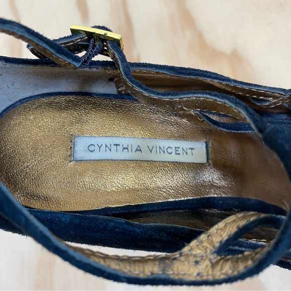 Cynthia Vincent Black Suede Solange Strappy Heels - Picture 2 of 6
